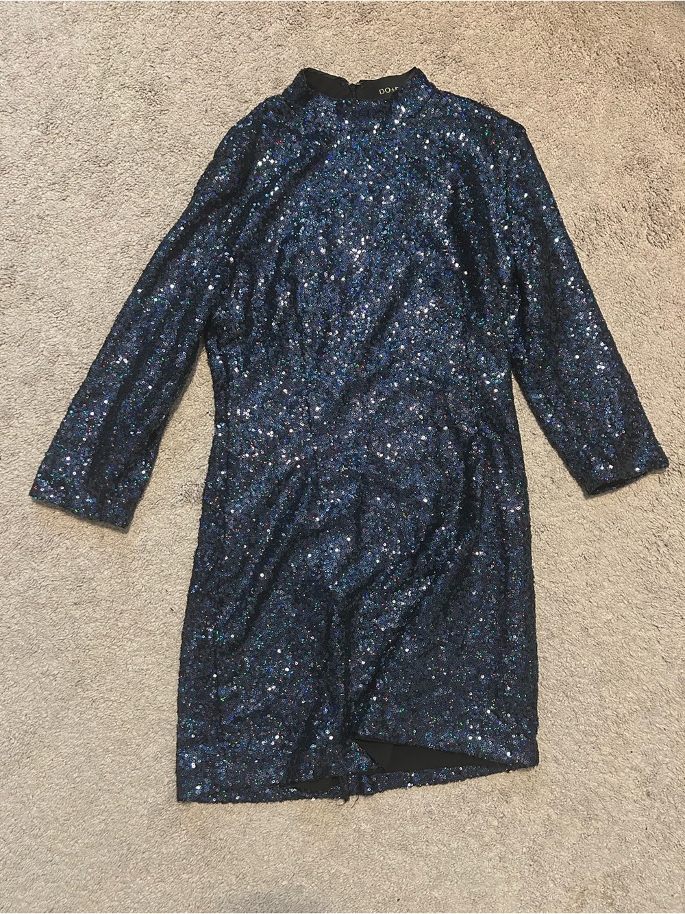 DO+BE Navy Holographic Sequin Dress